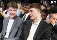 Former Duke stars Kon Knueppel (L) and Cooper Flagg - Source: Imagn